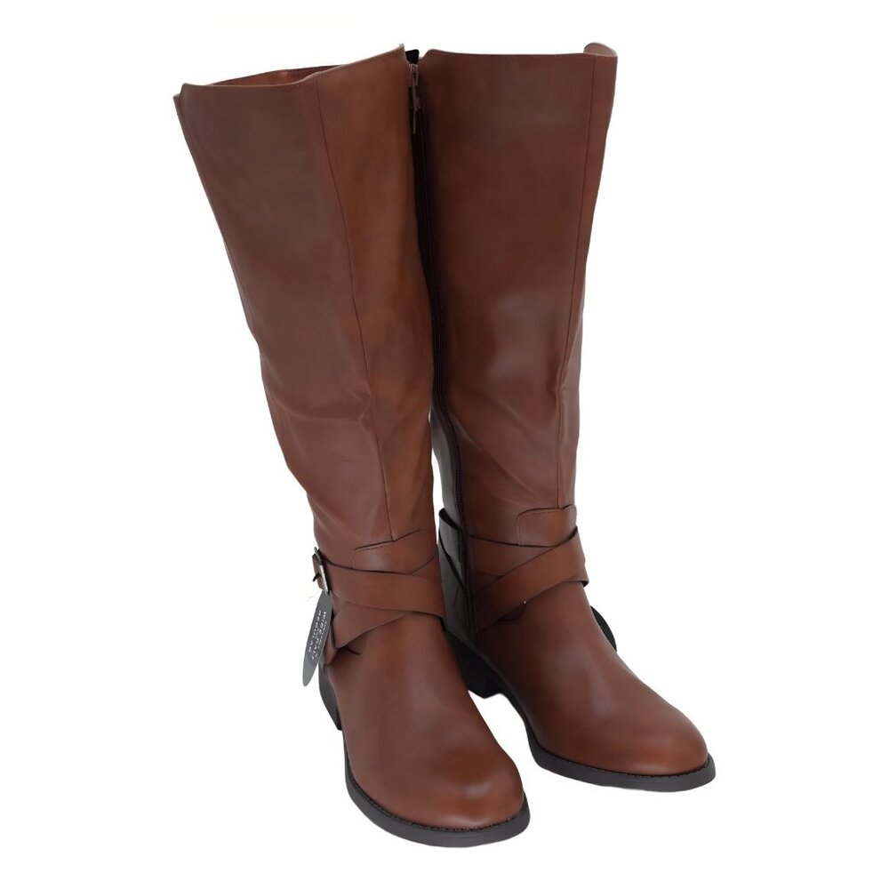 Style Co Womens Margoo Riding Boots - Acorn Brown Wide Calf Size 8.5 M